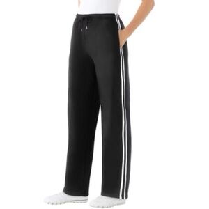 Black Track Pants with White Stripes Indero Women’s Size small